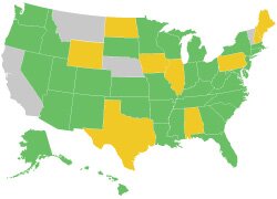 States that have accepted waivers for No Child Left Behind requirements.